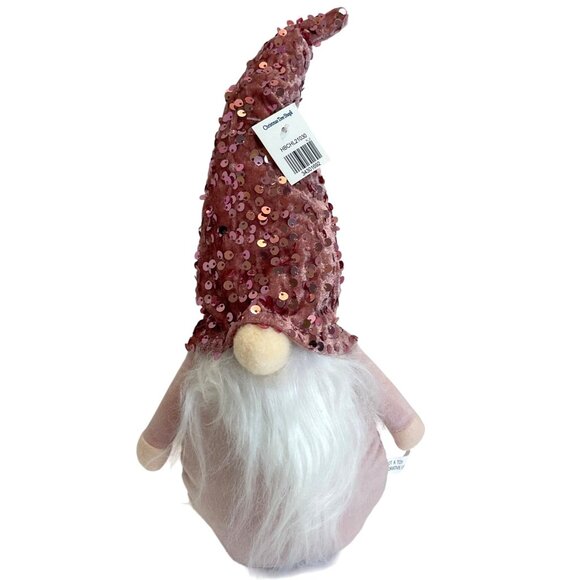 Holiday Easter Gnomes Plush Set 2 Rabbit Bunny Ears Sequin Hat Pink Pastel NWT - Picture 5 of 8